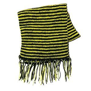 Steelers Themed Black and Yellow Handmade Wide Scarf